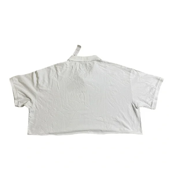 NWT - American Eagle Women’s White Collar Croptop Shirt (White / XL) - Picture 4 of 5
